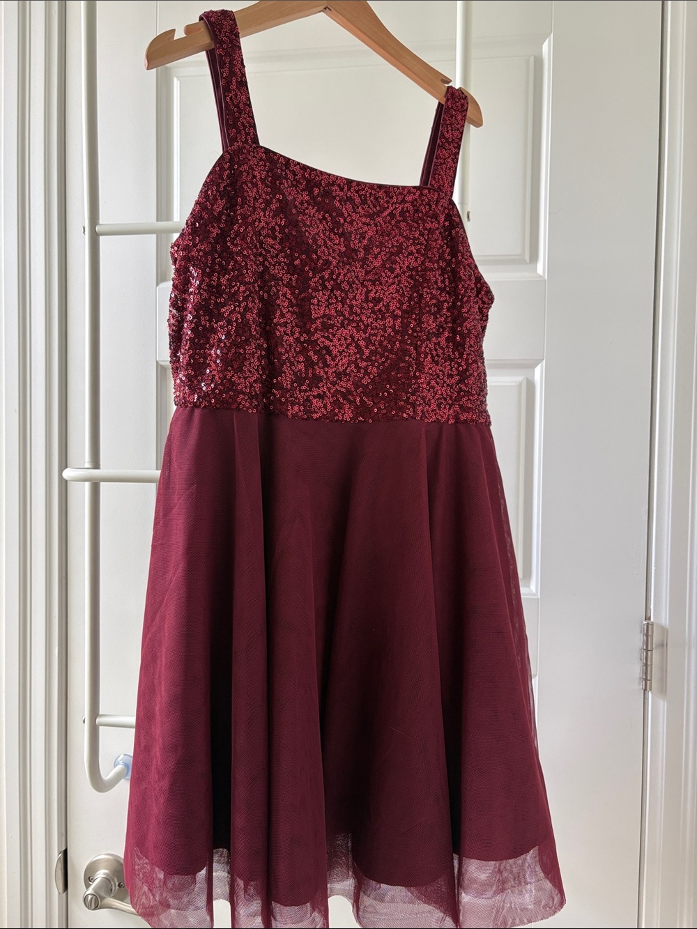 The Children's Place Burgundy Sequin Bodice A-Line Dress